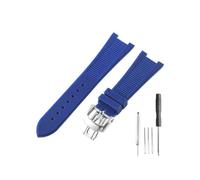 HASGTFM Ajuste for Patek Philippe Sport Elegance 5726/5711/5712 Nautilus Series accesorios de correa de reloj de silicona 25x13mm(Blue-ST-Z21)