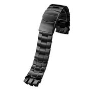 HASGTFM Ajuste for pulsera Swatch YTS401 402 409 713YTB400 Correa de reloj for hombres y mujeres Correa de reloj de acero inoxidable sólido for muescas en arco 20MM Plata(Schwarz)