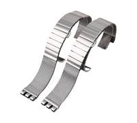 HASGTFM Ajuste for Swatch Precision Steel Watch Band YCS443G Correa de reloj de acero inoxidable for interfaz cóncava y convexa Correa de acero 19 20 21 mm(Silver)