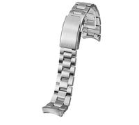 HASGTFM Ajuste for TAG HEUER Serie 300 correa de acero inoxidable sólido WAY201A WAY211 ABA0927 correas de reloj de acero curvado for hombres pulsera de 20,5mm 21,5MM(21.5mm)