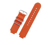 HASGTFM Ajuste for TIMEX Ajuste for Tidal 24 * 16 mm Correa de reloj de lona T2N721 T2N720 TW2T76500 TW2T76300 Correa de reloj de lona de nailon impermeable for hombres Tornillo libre(Orange-Silver Bu