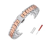 HASGTFM Ajuste For Tissot T094.210A Correa De Reloj De Metal Sólido Pulsera 1853 T094 Apto For Correa De Reloj De La Serie Flamenco Pulseras De 12mm(Rose gold)