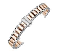 HASGTFM Ajuste for Tissot T094 Ajuste for la serie Flamingo Correa de acero inoxidable 1853 Correa de reloj for mujer T094.210A Cadena de reloj de acero de precisión sólida 12 mm(Silver-rose gold)