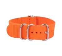 HASGTFM Ajuste negro for hebilla de anillo de rayas Cambo, correa de reloj de 24mm for hombre y mujer, correas de reloj de nailon tejido de fibra, correas de reloj de pulsera(Orange)