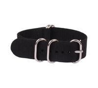 HASGTFM Ajuste negro for hebilla de anillo de rayas Cambo, correa de reloj de 24mm for hombre y mujer, correas de reloj de nailon tejido de fibra, correas de reloj de pulsera(Schwarz)