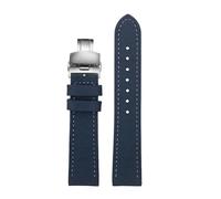 HASGTFM Apto for Breitling Correa de reloj de cuero de nailon Apto for Seawolf Blackbird Apto for Avenger Tudor Apto for Black Shield Canvas Watchband 20 22 mm 24 mm Pulsera de hombre(Blue-steel Foldi