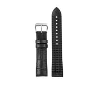HASGTFM Apto For Cualquier Marca Correa Apto For Rolex Apto For IWC Apto For Correa De Reloj De Cuero Omega Correa De Reloj 22 Hombre Fluororubber A Prueba De Sudor Negro Marrón Hebilla Plegable(Black