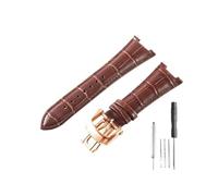HASGTFM Apto for reloj de cuero Patek Philippe for muesca serie 5711 5712 5726, correa de reloj brillante y suave de 25mm(Brown-RS-Z21)