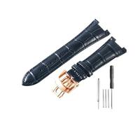 HASGTFM Apto for reloj de cuero Patek Philippe for muesca serie 5711 5712 5726, correa de reloj brillante y suave de 25mm(Blue-RS-Z21)