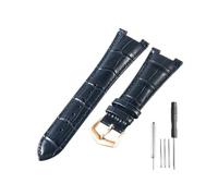 HASGTFM Apto for reloj de cuero Patek Philippe for muesca serie 5711 5712 5726, correa de reloj brillante y suave de 25mm(Blue-RS-K20)