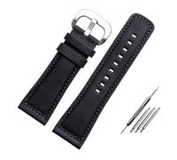 HASGTFM Apto for Seven Friday P1/2 Q2/03/M2/M021 T2 correa de reloj de cuero Vintage Diesel de gran tamaño for hombres correa de Metal remachada pulsera de 28mm(C-black-silver)