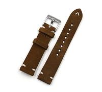 HASGTFM Banda de la correa de reloj de cuero de gamuza 18mm 20 mm 22 mm 24 mm Café marrón relojes de relojes Hecho a mano Pulsera de reemplazo for hombres(Coffee,20mm)