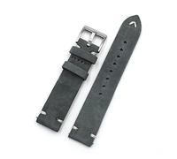 HASGTFM Banda de la correa de reloj de cuero de gamuza 18mm 20 mm 22 mm 24 mm Café marrón relojes de relojes Hecho a mano Pulsera de reemplazo for hombres(Gray,22mm)