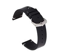 HASGTFM Banda de reloj de cuero 18 mm 20 mm 22 mm 24 mm de cera de aceite de cuero de cuero de cuero hecho a mano correa de reloj for mujeres pulsera de muñeca(Schwarz,22mm)