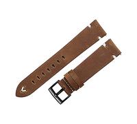 HASGTFM Banda de reloj de cuero 18 mm 20 mm 22 mm de cera de aceite correas de reloj marrón rojo Máxido S Pulsera de liberación rápida Fit for engranaje S3(Vintage Brown-black,22mm)