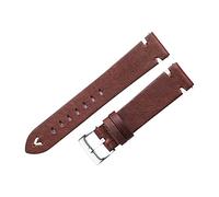 HASGTFM Banda de reloj de cuero 18 mm 20 mm 22 mm de cera de aceite correas de reloj marrón rojo Máxido S Pulsera de liberación rápida Fit for engranaje S3(Red Brown-Silver,20mm)