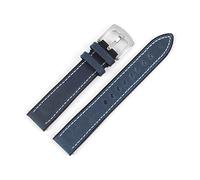 HASGTFM Banda de reloj de cuero 18 mm 20 mm 22 mm de diseño de rueda única suave silicona reloj de goma correa de reemplazo de hombres Cinturones de banda(Blue,20mm)