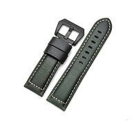 HASGTFM Banda de reloj de cuero 20 mm 22 mm 24 mm Hebilla negra ACEITE Cera de la cera de la correa for el reloj Fossil de Panerai(Green B,22mm)