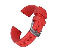 HASGTFM Banda de reloj de goma Buceo de buceo Liberación rápida Diapositiva Cuidado de la diapositiva de flúor de flúor 9mm 22mm for hombres(Red,22mm)