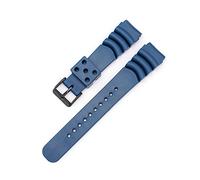 HASGTFM Banda de reloj de goma flúor de buceo 20 mm 22 mm 24 mm impermeable Pulsera deportiva Pulsera de muñeca Reloj Ajuste for Seiko Diver Scuba Fit for Casio(Blue Black Buckle,24mm)
