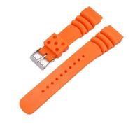 HASGTFM Banda de reloj de goma flúor de buceo 20 mm 22 mm 24 mm impermeable Pulsera deportiva Pulsera de muñeca Reloj Ajuste for Seiko Diver Scuba Fit for Casio(Orange Silver Bukcle,24mm)