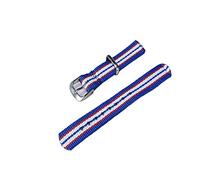 HASGTFM Banda de reloj de lona de tela Diversos colores y correa de diseño Hebilla de acero inoxidable(Blue white red)