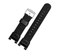 HASGTFM Banda de reloj de nylon verde militar apto for Casio SGW-100 Accesorios for el deporte de la correa impermeable de la correa(Black silver buckle)
