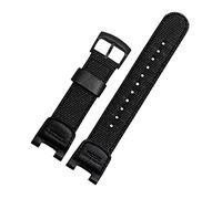 HASGTFM Banda de reloj de nylon verde militar apto for Casio SGW-100 Accesorios for el deporte de la correa impermeable de la correa(Black black buckle)