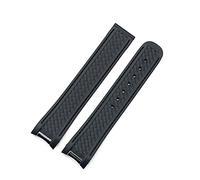 HASGTFM Banda de reloj de silicona con extremo curvado de banda de reloj de 20 mm con ajuste de metal for la correa de caucho omega Seamaster 300 Aqua Terra AT150 8900 Instrumentos(3,Rose Gold Buckle)