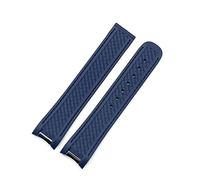 HASGTFM Banda de reloj de silicona con extremo curvado de banda de reloj de 20 mm con ajuste de metal for la correa de caucho omega Seamaster 300 Aqua Terra AT150 8900 Instrumentos(1,White Buckle)