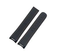 HASGTFM Banda de reloj de silicona con extremo curvado de banda de reloj de 20 mm con ajuste de metal for la correa de caucho omega Seamaster 300 Aqua Terra AT150 8900 Instrumentos(4,White Buckle)