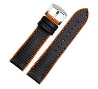 HASGTFM Banda de reloj de silicona de fibra de carbono 18 mm 20 mm 22 mm 24mm Watchstrap WatchBand Banda de goma Pulsera de goma Accesorio Correa impermeable(Single line orange,23mm)