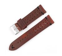 HASGTFM Banda del reloj de la correa de cuero de la vendimia 18 mm 20 mm 22 mm 24 mm relojes hechos a mano accesorios accesorios huecos dividir diseño watchstrap for hombres(Red brown bk-wire,20mm)