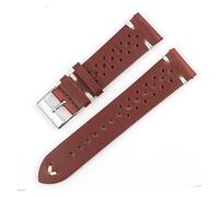 HASGTFM Banda del reloj de la correa de cuero de la vendimia 18 mm 20 mm 22 mm 24 mm relojes hechos a mano accesorios accesorios huecos dividir diseño watchstrap for hombres(Red brown wh-wire,22mm)