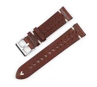 HASGTFM Banda del reloj de la correa de cuero de la vendimia 18 mm 20 mm 22 mm 24 mm relojes hechos a mano accesorios accesorios huecos dividir diseño watchstrap for hombres(Brown white wire,22mm)
