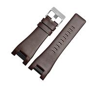 HASGTFM Banda for la banda for la pulsera de cuero de 32 mm for una banda de relojes de pulsera de correa diesel for la banda for la correa DZ1216 DZ1273 DZ4246 DZ4247DZ287 Correa de reloj(B-Brown-sil