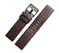 HASGTFM Bandas de cuero DZ1657 DZ1405 DZ120 Mira las bandas de reloj de pulsera for hombres de Strap 2 6 mm 28 mm 30 mm 22 mm 24 mm Apto for diesel(Brown-black buckle,22mm)