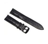 HASGTFM Bandas de cuero Reloj de 20 mm Straputterfly Band de hebilla Correa de hebilla de acero adecuado for Samsung Fit For Galaxy Watch Gear S3 Fit For Frontier(Black black,20mm)