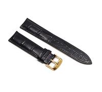 HASGTFM Bandas de cuero Reloj de 20 mm Straputterfly Band de hebilla Correa de hebilla de acero adecuado for Samsung Fit For Galaxy Watch Gear S3 Fit For Frontier(Black gold,20mm)