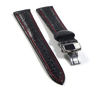 HASGTFM Bandas de reloj de cuero 20 mm Watch Universal Watch Bankle Buckle Buckle Store Band de 22 mm Banda(Black Red-S,14mm)