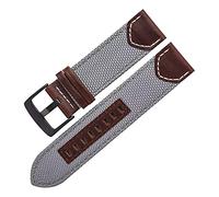 HASGTFM Bandas de reloj de cuero de nylon de los hombres 20 mm 22 mm 24 mm Ajuste for la tela de reloj inteligente Correas de reloj de diseño de diseño de lujo(Gray,22mm)