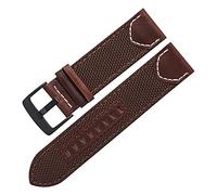 HASGTFM Bandas de reloj de cuero de nylon de los hombres 20 mm 22 mm 24 mm Ajuste for la tela de reloj inteligente Correas de reloj de diseño de diseño de lujo(Coffee,22mm)