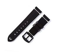 HASGTFM Bandas de reloj de cuero italiano hechas a mano 18 mm 20 mm 22mm reloj de reloj de diseño de diseño de lujo(Black-Black Buckle,20mm)