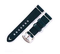 HASGTFM Bandas de reloj de cuero italiano hechas a mano 18 mm 20 mm 22mm reloj de reloj de diseño de diseño de lujo(Blue-Silver Buckle,22mm)