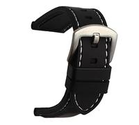 HASGTFM Body Silicone Rubber Bandas Ratios de reloj impermeables 20 mm 22 mm 24 mm 26 mm Relojes Cinturón(Wei,24mm)