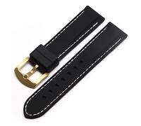 HASGTFM Body Silicone Rubber Bandas Ratios de reloj impermeables 20 mm 22 mm 24 mm 26 mm Relojes Cinturón(White Gold,20mm)