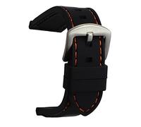 HASGTFM Body Silicone Rubber Bandas Ratios de reloj impermeables 20 mm 22 mm 24 mm 26 mm Relojes Cinturón(Orange,20mm)