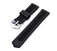 HASGTFM Buceo de goma Sport Boder Elasticidad de reemplazo de goma Reloj Correa de pulsera inteligente 18 mm 20 mm 22 mm de 24 mm 28 mm(Schwarz,22mm)