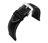 HASGTFM Cabina de la banda de reloj de lienzo de nylon for Omeg-A Sele Sea Fit for Master AT150 20 mm de 22 mm de 24 mm Pulsera de reemplazo de reloj for cincuenta brazas(Black-whiteline1,24mm)