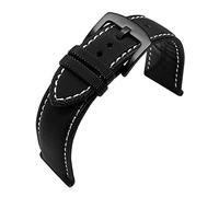 HASGTFM Cabina de la banda de reloj de lienzo de nylon for Omeg-A Sele Sea Fit for Master AT150 20 mm de 22 mm de 24 mm Pulsera de reemplazo de reloj for cincuenta brazas(Black-whiteline2,22mm)